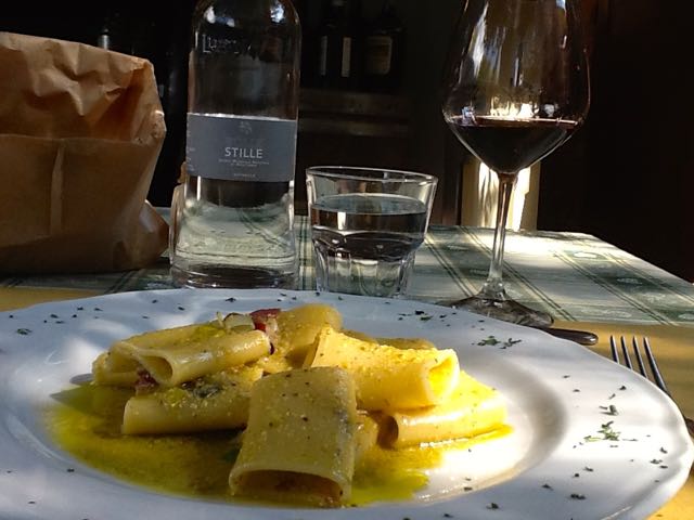 Mittagessen in San Quirico d`Orcia